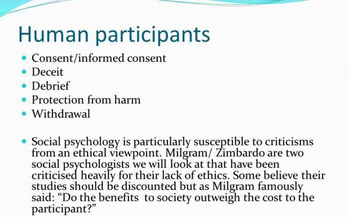 Ethical guidelines. Codes of conduct In any psychological research