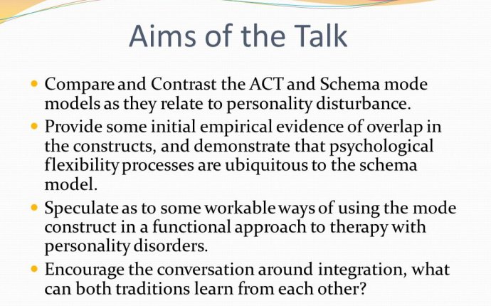 Schema Modes and Psychological Flexibility Processes: An Approach