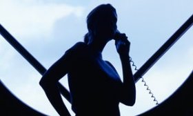 A woman on the phone
