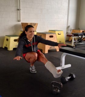 Invictus Athlete Cheryl Brost ruptured her Achilles midway through smashing Event 5 at the 2013 Northwest Regionals, but she has not let injury derail her training.