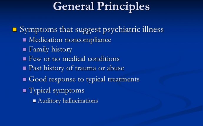 psychiatric Illness Symptoms
